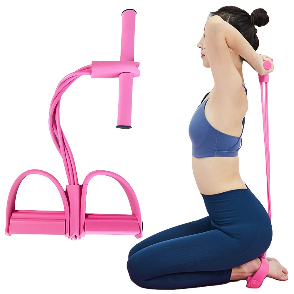4-Tube Pedal Resistance Band Fitness Tube Pedal Ankle Puller